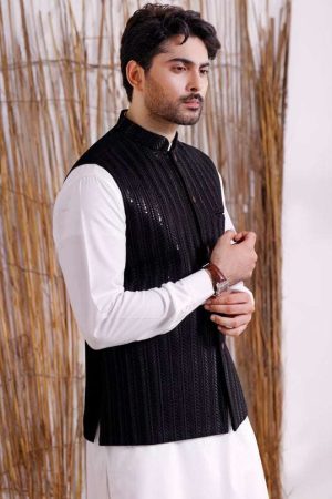 Black Embroidered Waistcoat