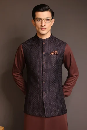 Black Royal Buttoned Waistcoat