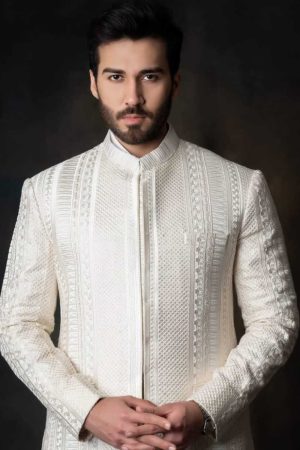 White Embroidered Prince Coat