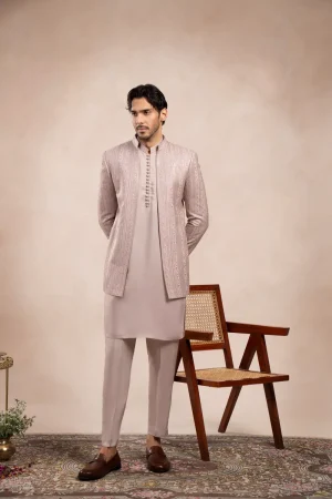 Dusty Rose Embroidered Prince Coat